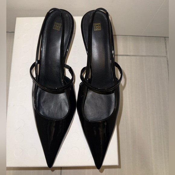 Toteme Sharp Slingback Pumps, 39, Black - Picture 7 of 17